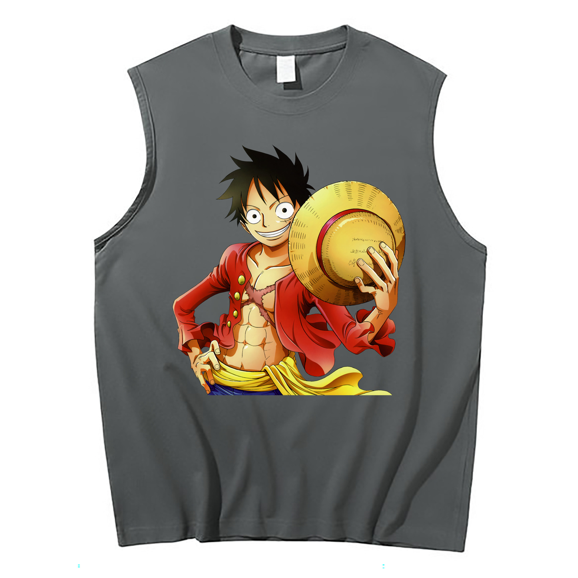 ワンピース モンキー・D・ルフィ ONE PIECE Monkey D. Luffy コットン100％タンクトップ（フロントプリント）